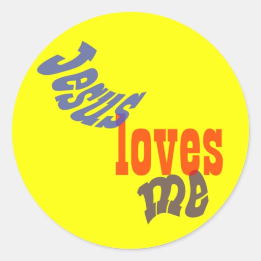 Jezus houdt van mij ronde sticker (Voorkant)