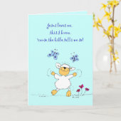 Jezus houdt van mij, schaap, wenskaart kaart (Gele Bloem)