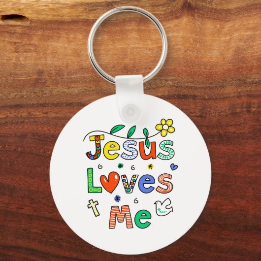Jezus houdt van mij sleutelhanger (Voorkant)