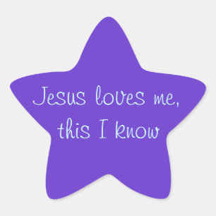 Jezus houdt van mij ster sticker