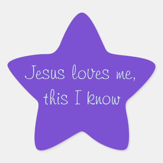 Jezus houdt van mij ster sticker (Voorkant)