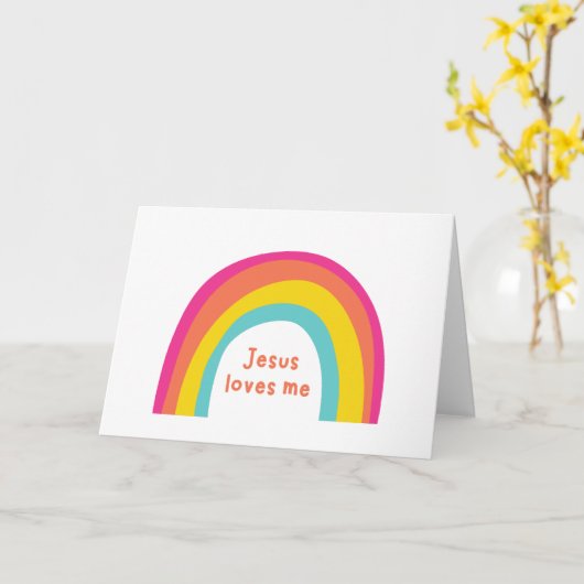 Jezus houdt van mij. wenskaarten kaart (Gele Bloem)