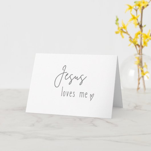Jezus houdt van mij. wenskaarten kaart (Gele Bloem)