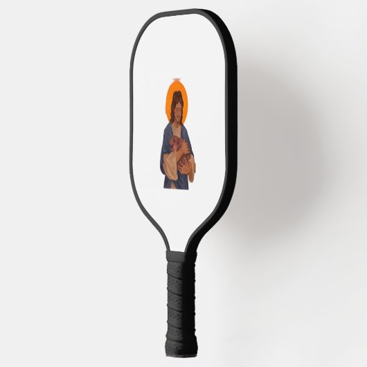 Jezus houdt van Moo Deng T-shirt Pickleball Paddle (Links)