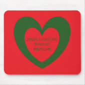 Jezus houdt van Mousepad Muismat (Voorkant)