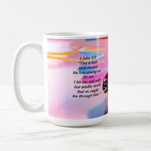 Jezus houdt van ons show koffiemok (Links)