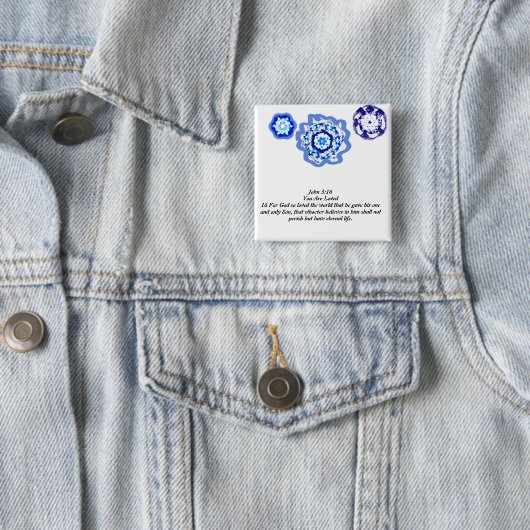 Jezus houdt van ons vierkante button 5,1 cm (In situ)