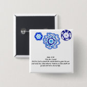 Jezus houdt van ons vierkante button 5,1 cm (Voorkant /achterkant)