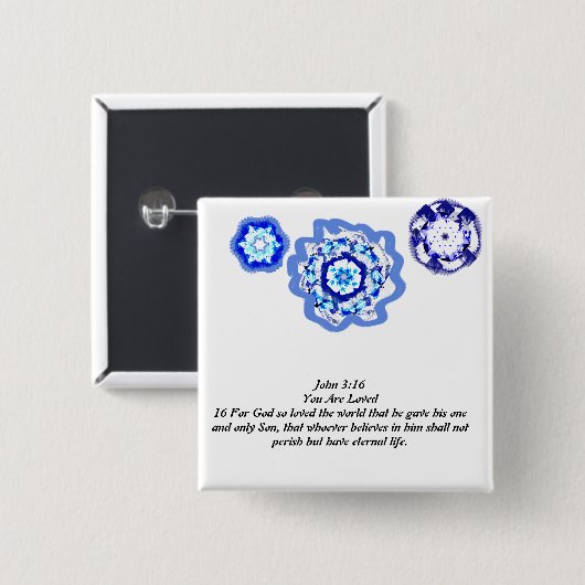 Jezus houdt van ons vierkante button 5,1 cm (Voorkant /achterkant)