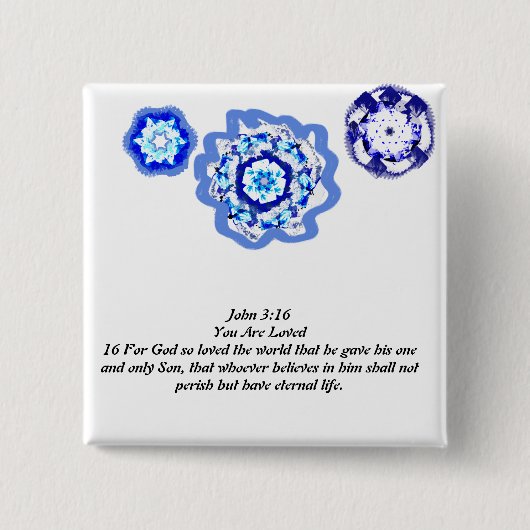 Jezus houdt van ons vierkante button 5,1 cm (Voorkant)