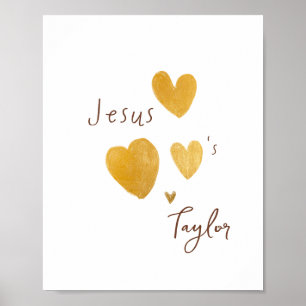 Jezus houdt van op maat gemaakte naamprints poster