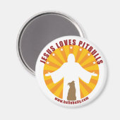 Jezus houdt van pitbulls magneet (Voorkant / Achterkant)