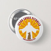 Jezus houdt van Pitbulls Pin Ronde Button 5,7 Cm (Voorkant /achterkant)