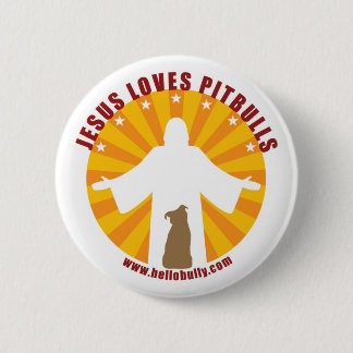 Jezus houdt van Pitbulls Pin Ronde Button 5,7 Cm