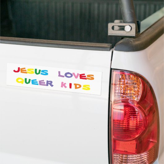 Jezus houdt van Queer Kinder Bumpersticker (Op Truck)