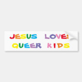 Jezus houdt van Queer Kinder Bumpersticker (Voorkant)