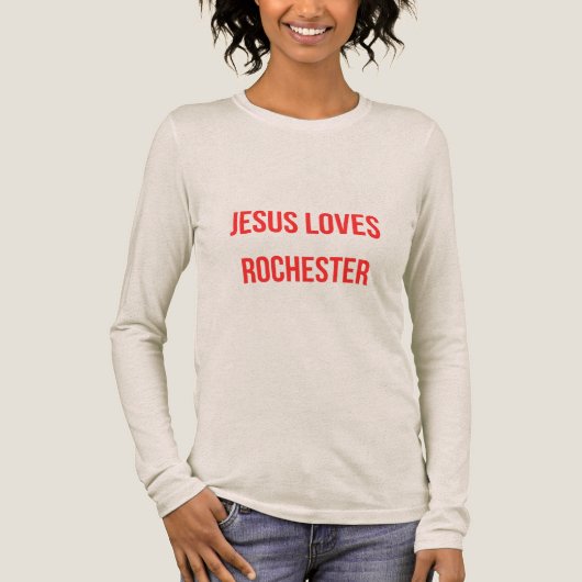 Jezus houdt van Rochester Tri-Blend Shirt (Voorkant)