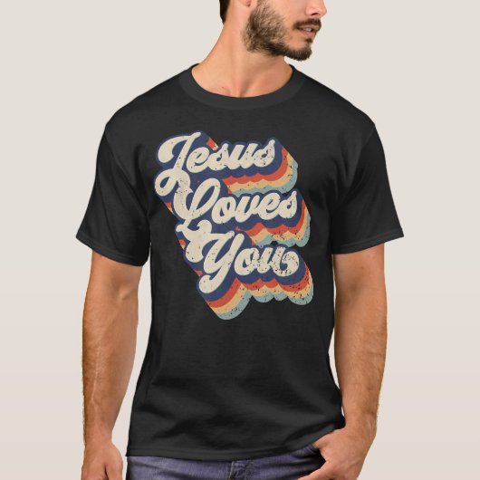 Jezus houdt van  stijlgrafisch ontwerp t-shirt (Voorkant)