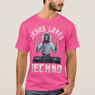 Jezus houdt van techno house muziek edm t-shirt