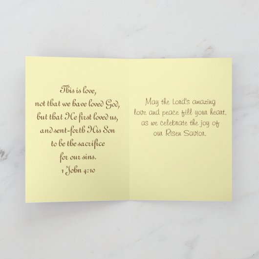 Jezus houdt van u, Schriftgedeelte Paasbrief Kaart (Binnen)