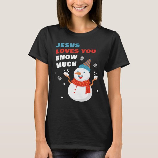 Jezus houdt van veel Christelijke kerst. T-shirt (Voorkant)