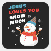 Jezus houdt van veel Christelijke kerst. Vierkante Sticker (Voorkant)