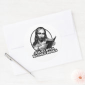 Jezus houdt van verboden boeken ronde sticker (Envelop)