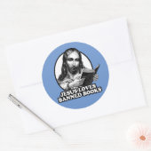 Jezus houdt van verboden boeken ronde sticker (Envelop)