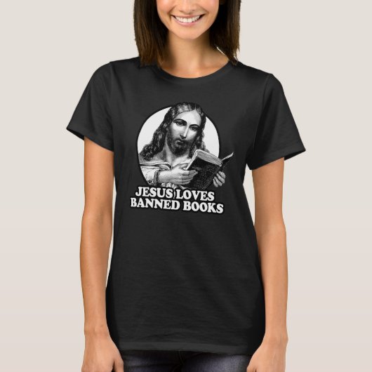 Jezus houdt van verboden boeken t-shirt (Voorkant)
