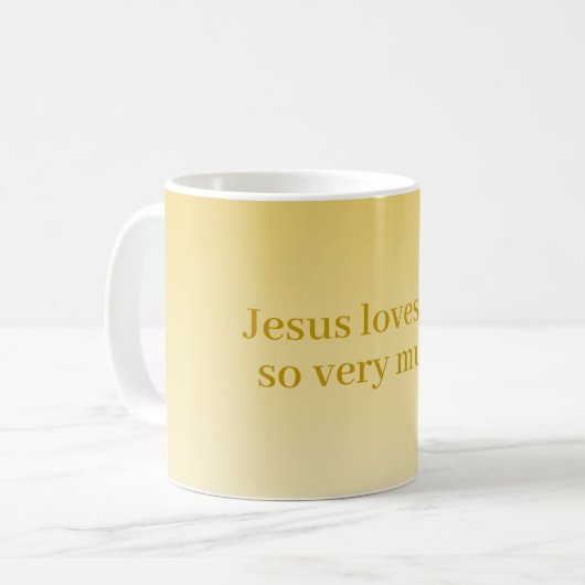 Jezus houdt zoveel van je! koffiemok (Voorkant links)