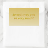 Jezus houdt zoveel van je! rechthoekige sticker (Tas)