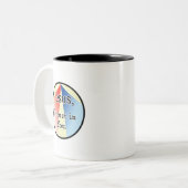 Jezus, ik vertrouw op je goddelijke barmhartigheid tweekleurige koffiemok (Voorkant links)