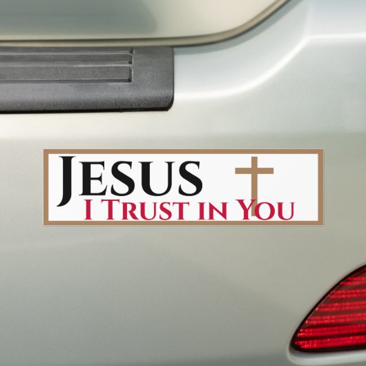 Jezus, ik vertrouw op jou. bumpersticker (Op auto)