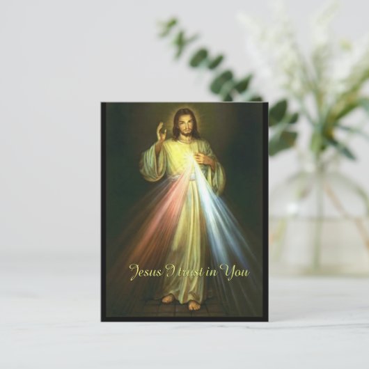 Jezus, ik vertrouw op jullie goddelijke genie Reli Briefkaart (Staand voorkant)