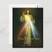 Jezus, ik vertrouw op jullie goddelijke genie Reli Briefkaart (Voorkant / Achterkant)