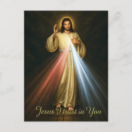 Jezus ik vertrouw op U Barmhartigheid Gods Katholi Briefkaart