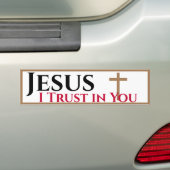 Jezus ik vertrouw op U Bumpersticker (Op auto)