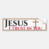 Jezus ik vertrouw op U Bumpersticker (Voorkant)