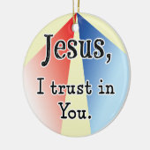 Jezus, ik vertrouw op u: Goddelijke barmhartigheid Keramisch Ornament (Links)