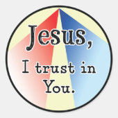 Jezus, ik vertrouw op u: Goddelijke barmhartigheid Ronde Sticker (Voorkant)