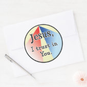 Jezus, ik vertrouw op u: Goddelijke barmhartigheid Ronde Sticker (Envelop)