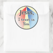Jezus, ik vertrouw op u: Goddelijke barmhartigheid Ronde Sticker (Tas)