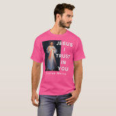 Jezus, ik vertrouw op U, Goddelijke Barmhartigheid T-shirt (Voorkant volledig)