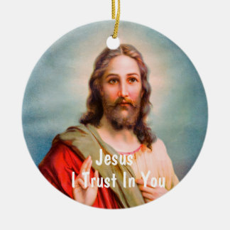 Jezus, ik vertrouw op U Keramisch Ornament