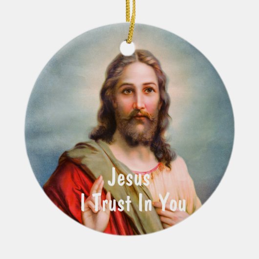 Jezus, ik vertrouw op U Keramisch Ornament (Voorkant)