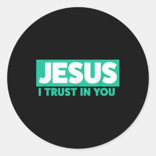 Jezus, ik vertrouw op U Ronde Sticker