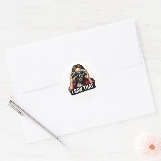 Jezus – Ik zag dat (en u weet het) Ronde Sticker (Envelop)