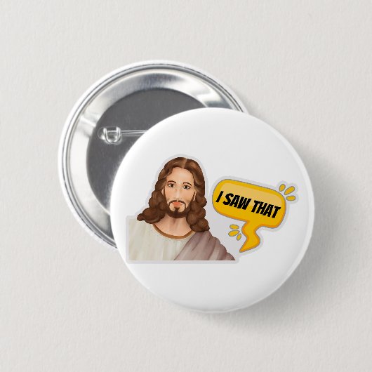 Jezus, ik zag dat ronde button 5,7 cm (Voorkant /achterkant)