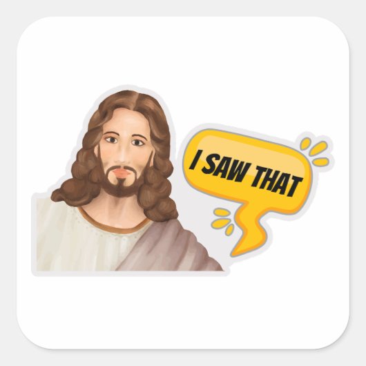 Jezus, ik zag dat vierkante sticker (Voorkant)