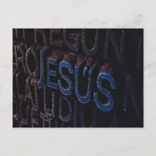 Jezus in Blue Stone Christelijke God Love Briefkaart
